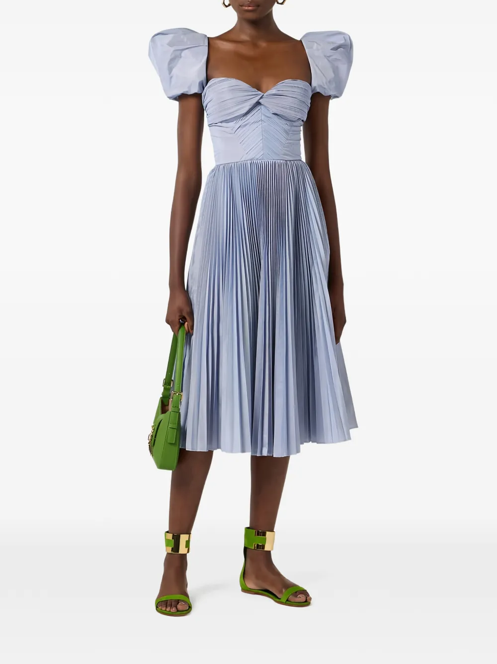Elisabetta Franchi Geplooide midi-jurk Blauw