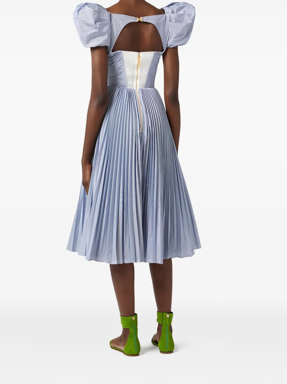 Elisabetta Franchi Geplooide midi-jurk Blauw