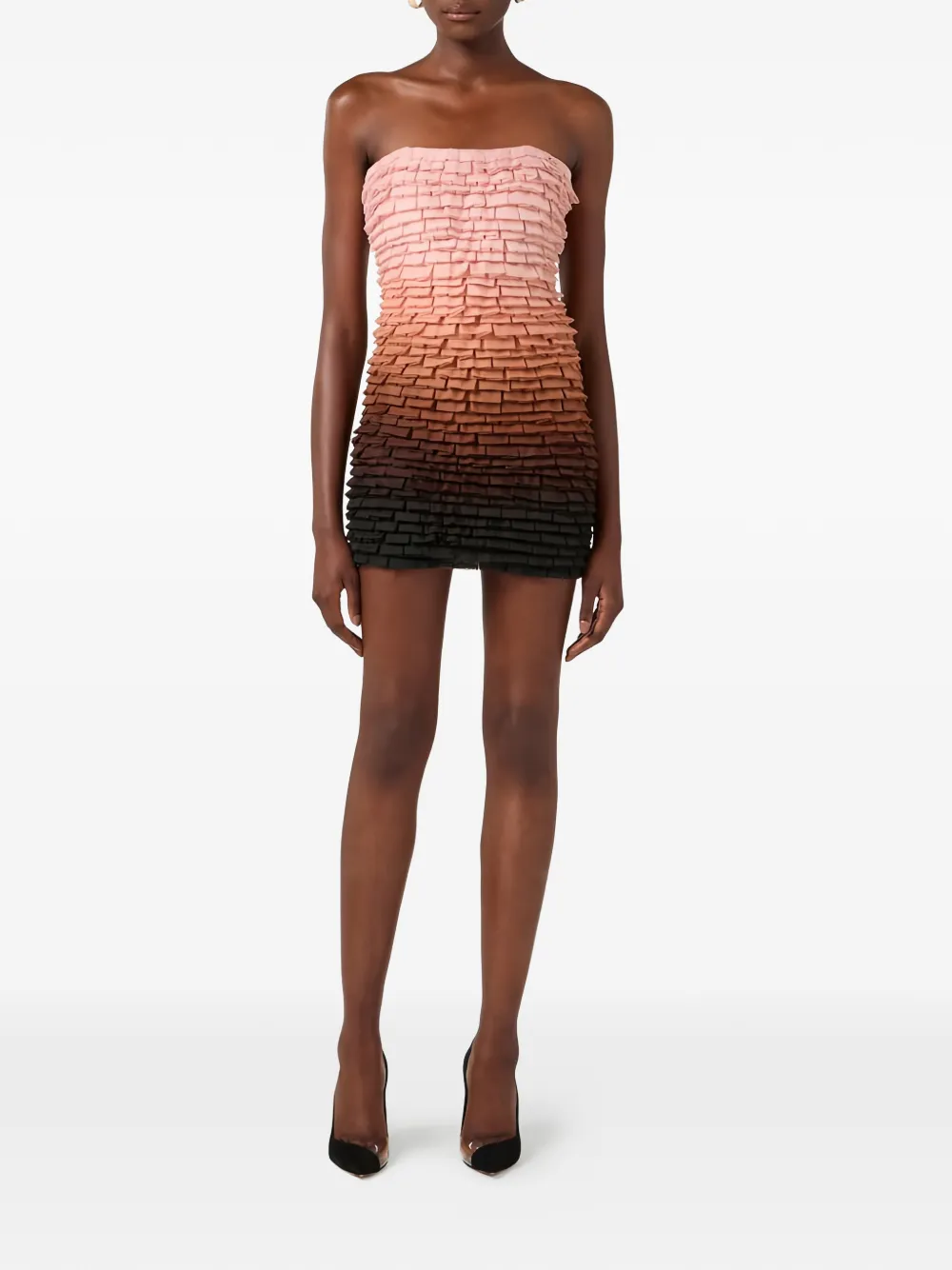 Elisabetta Franchi Degradé tulen mini-jurk Roze