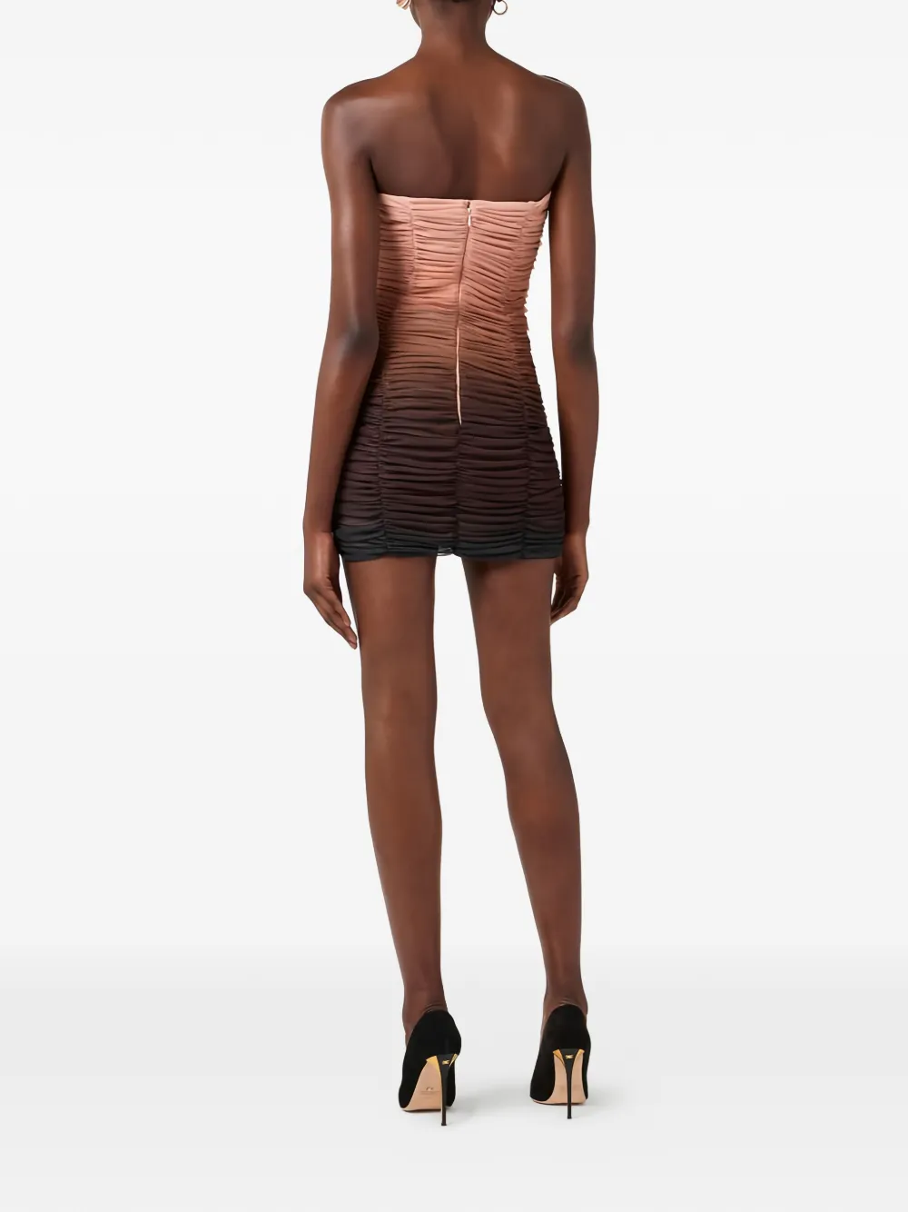 ELISABETTA FRANCHI イタリア　ミニ　ベア　ドレス　ピンク　40 Elisabetta Franchi グラデーション チュール ミニドレス | ピンク