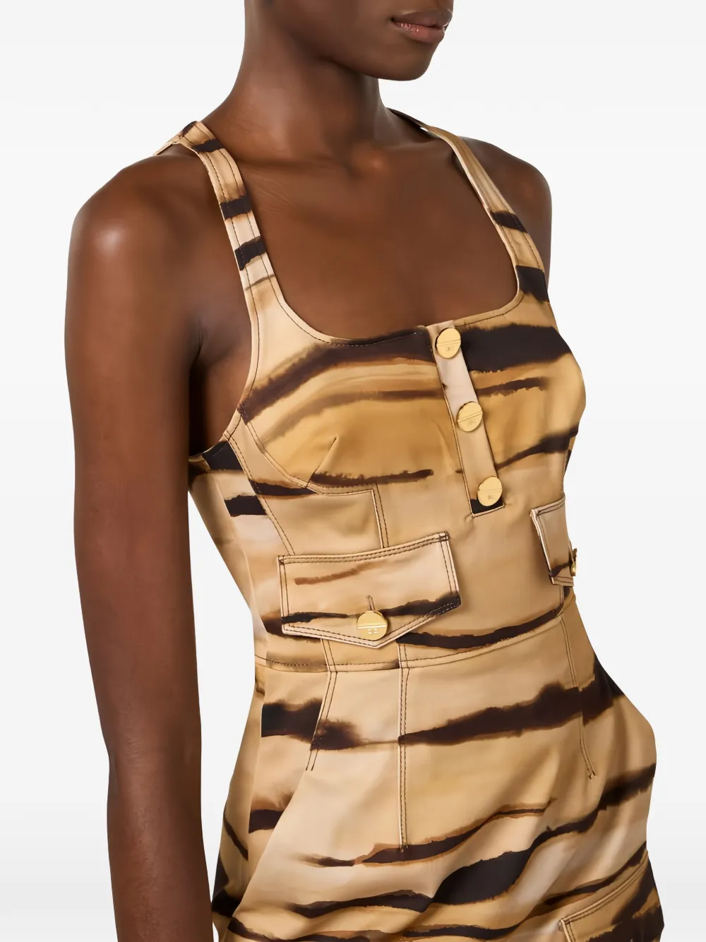 Elisabetta Franchi Mini-jurk met tijgerprint Beige