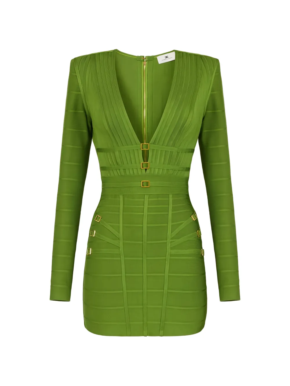 Elisabetta Franchi ribbed mini dress - Verde
