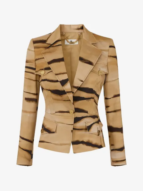 Elisabetta Franchi blazer con estampado de tigre