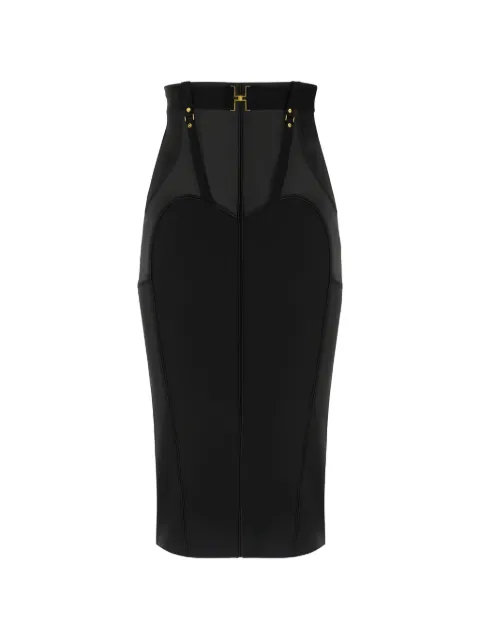 Elisabetta Franchi bustier metal logo belt midi skirt