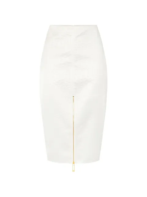 Elisabetta Franchi skirt in taffeta fabric with ostrich print