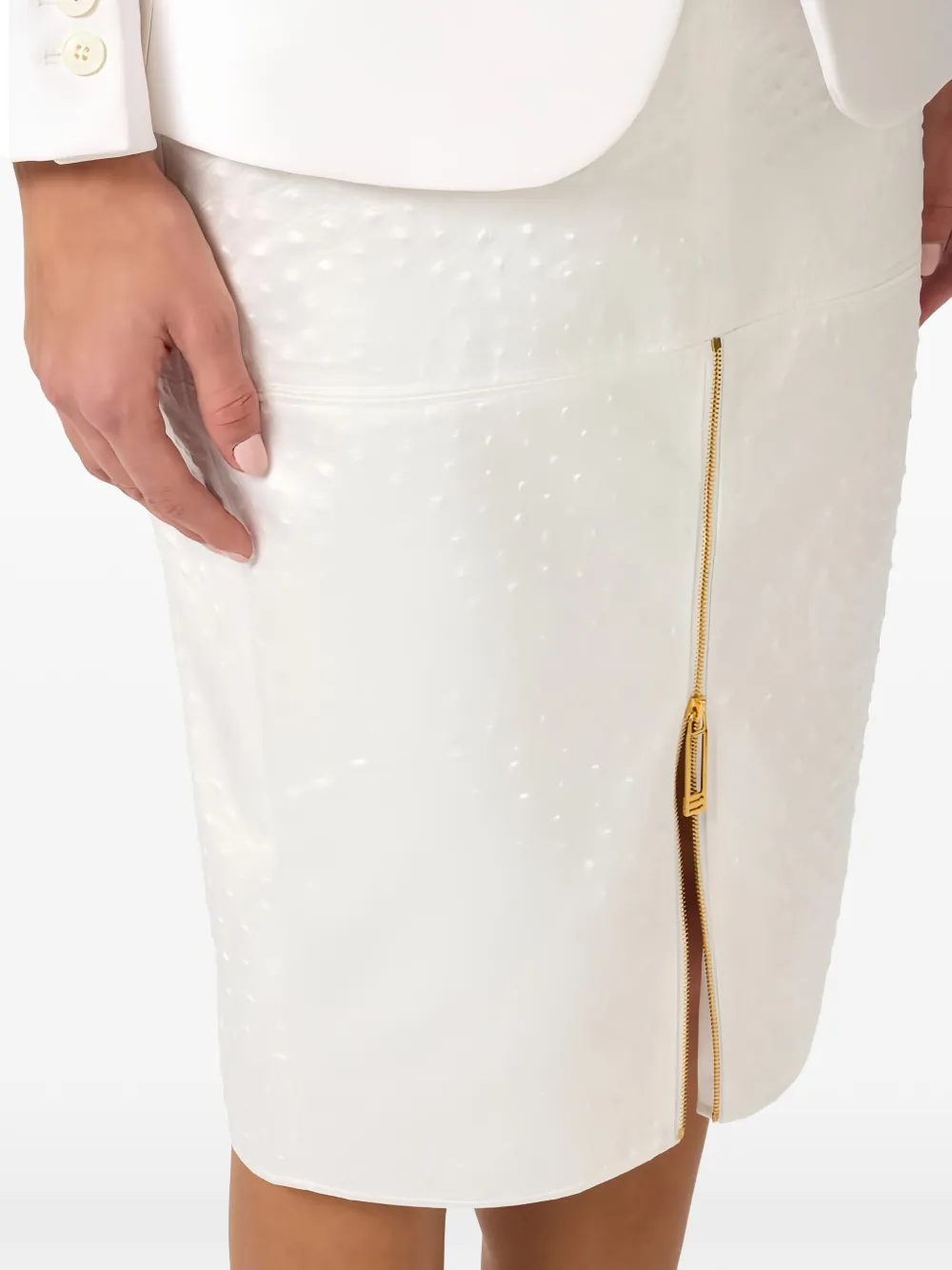Elisabetta Franchi High-waist midi-rok met rits Wit