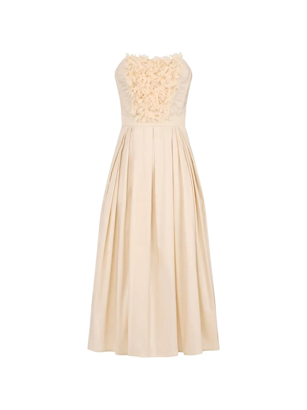 Elisabetta Franchi floral-embroidered panel midi dress - Toni neutri