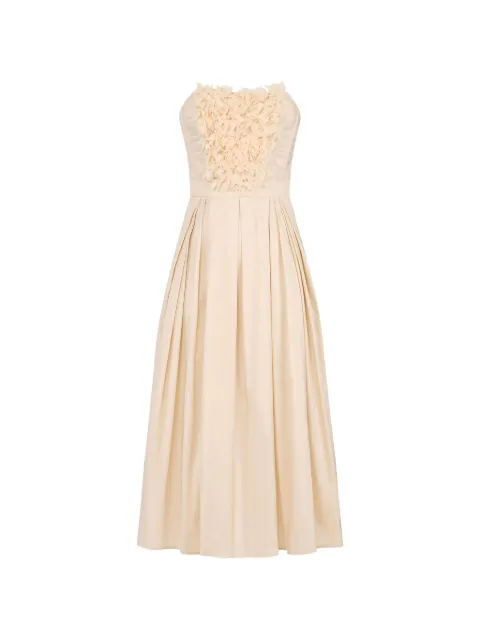 Elisabetta Franchi floral-embroidered panel midi dress