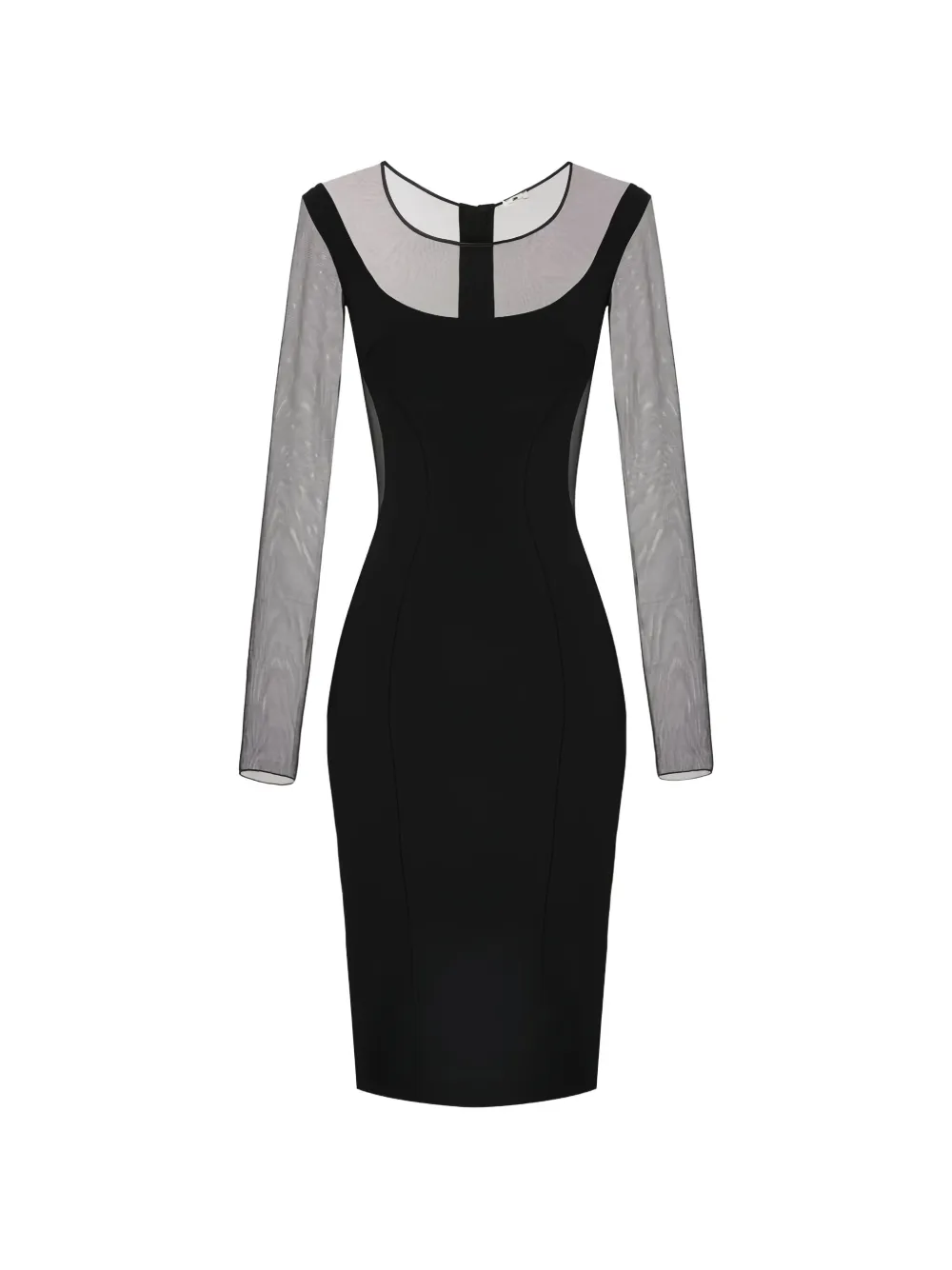 Elisabetta Franchi cut-out sheer midi dress - Nero