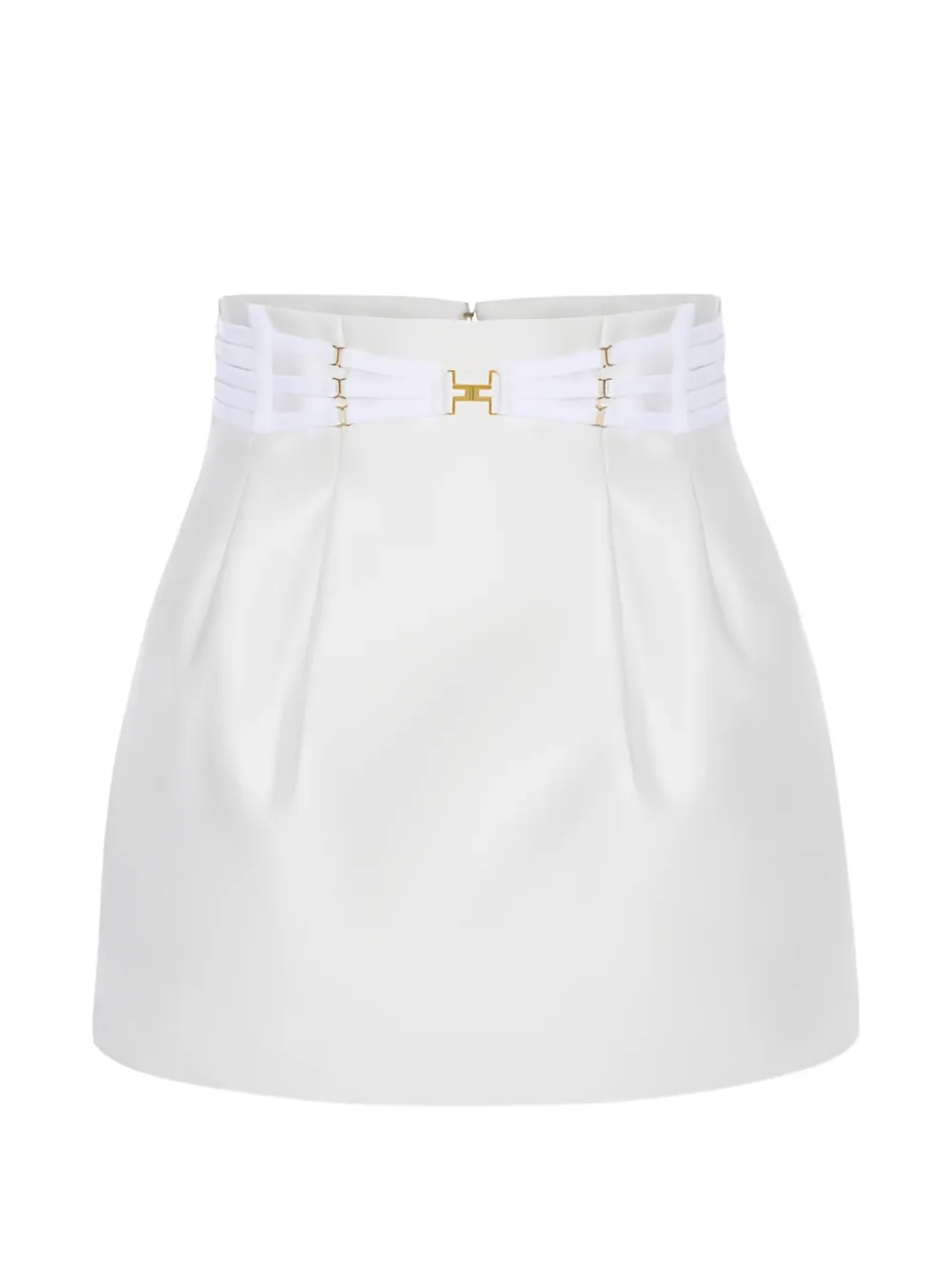 Elisabetta Franchi Mini-rok met elastische band Wit