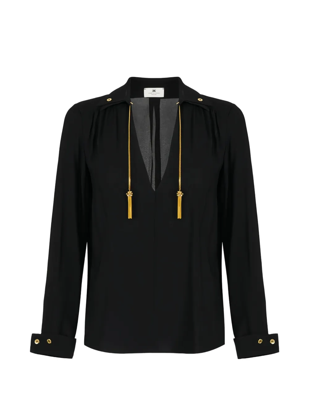 Elisabetta Franchi tassel-embellished double-collar blouse - Nero