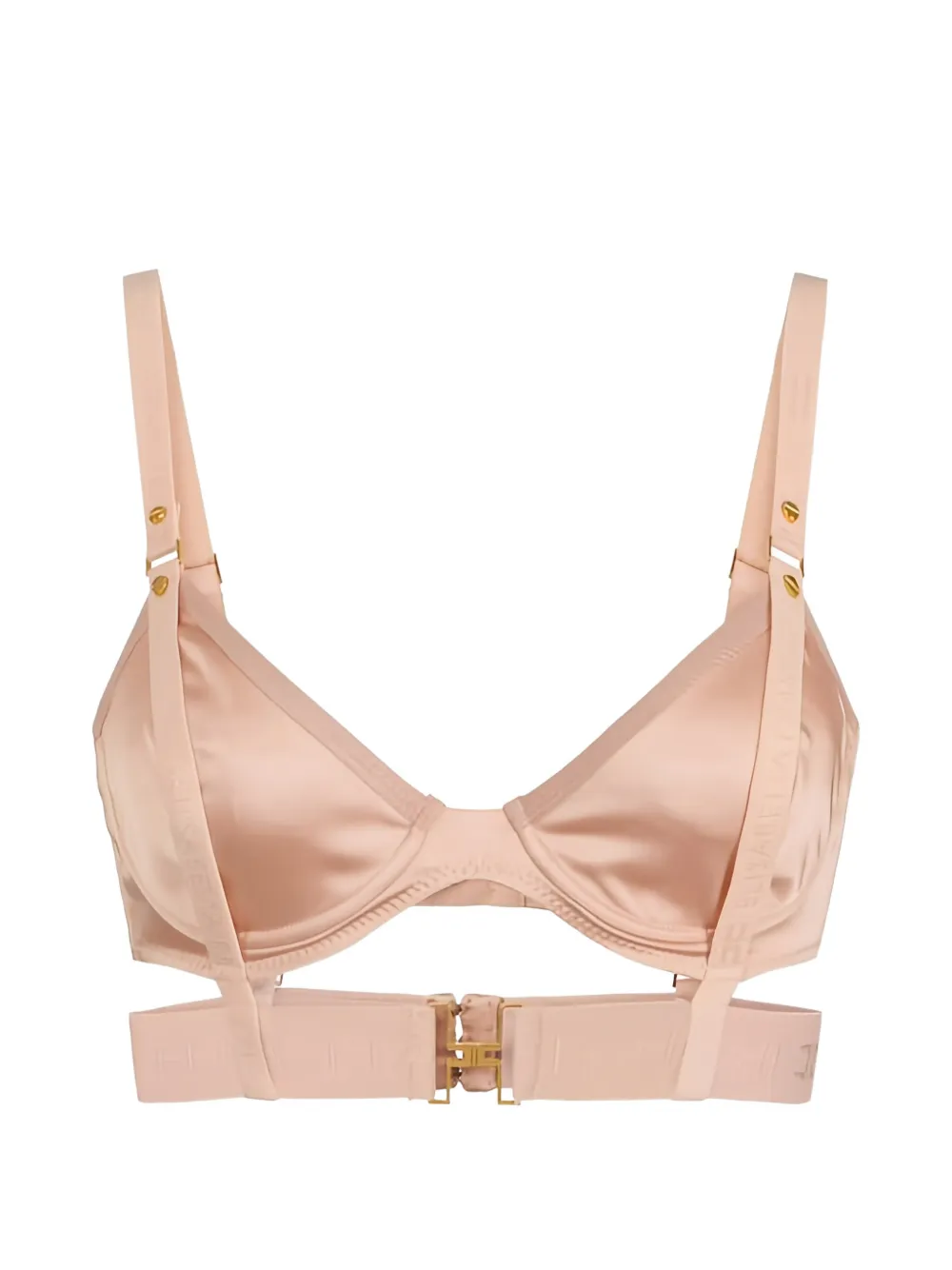 Elisabetta Franchi Tulle logo bra - Toni neutri
