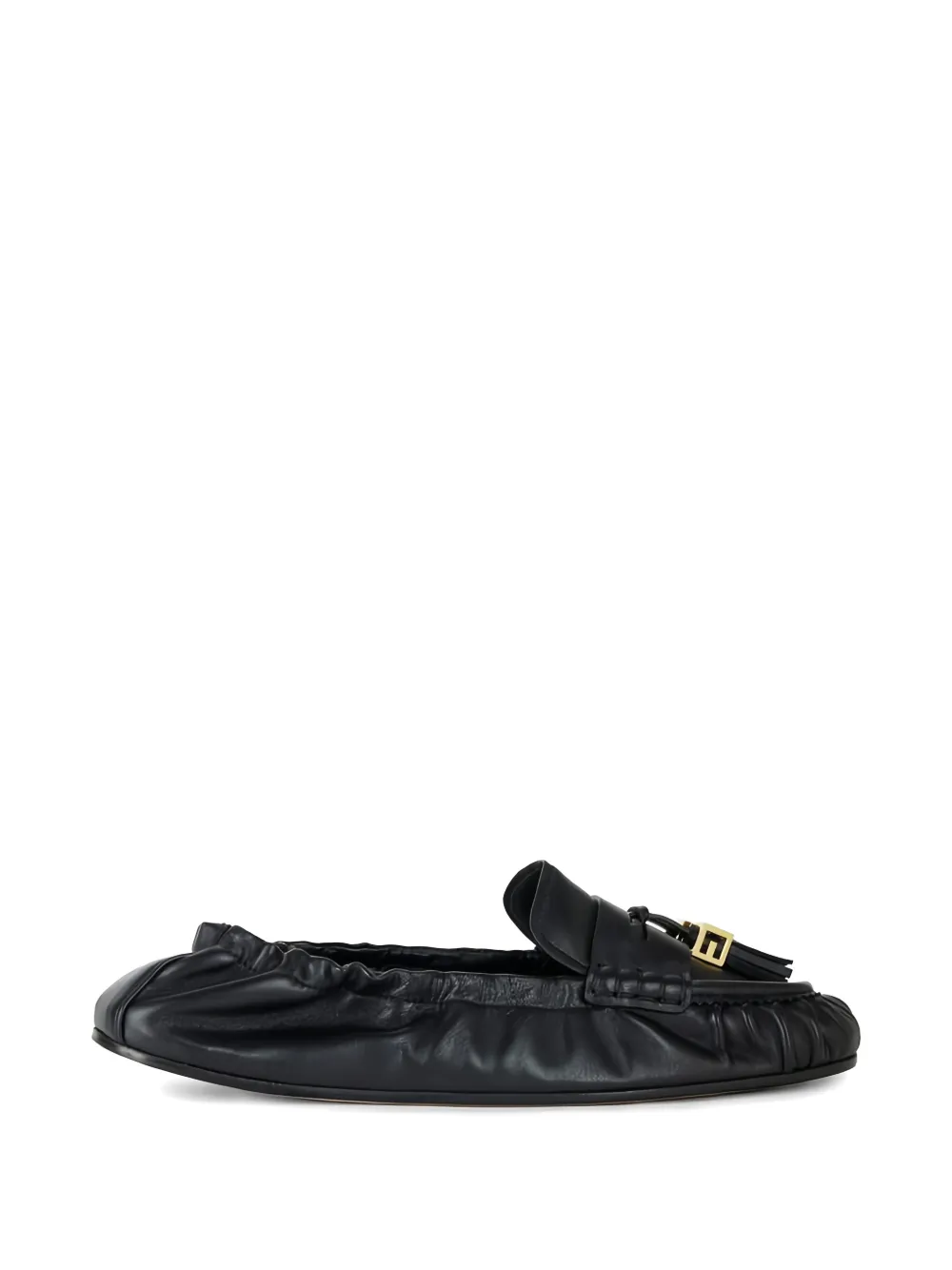 Elisabetta Franchi tassel logo nappa leather ballet flats - Nero