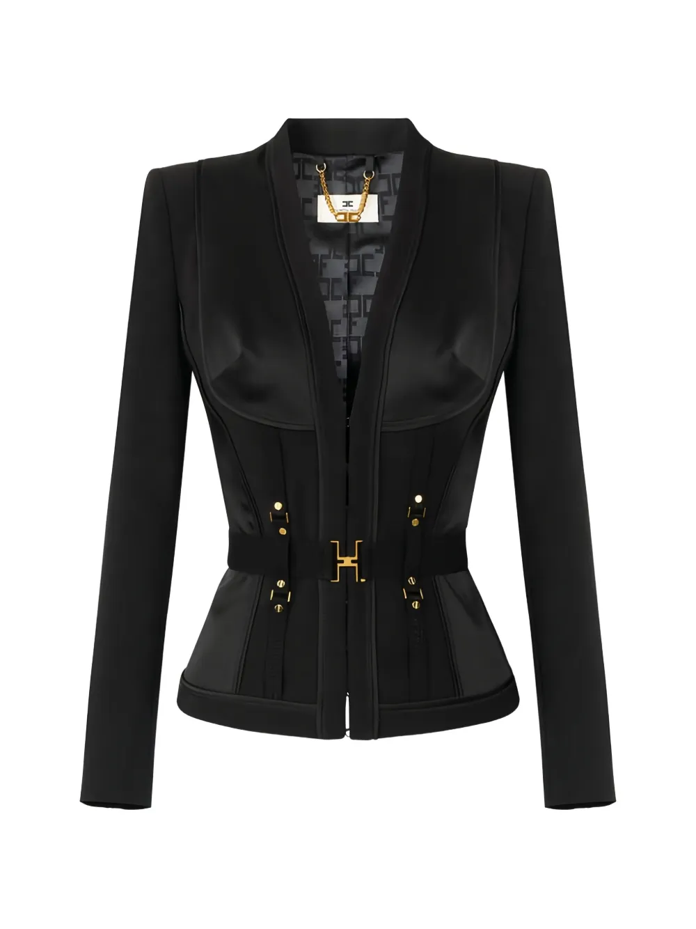 Elisabetta Franchi bustier V-neck jacket - Nero