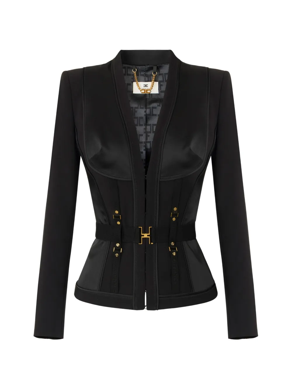 Elisabetta Franchi Bustier jack met V-hals Zwart
