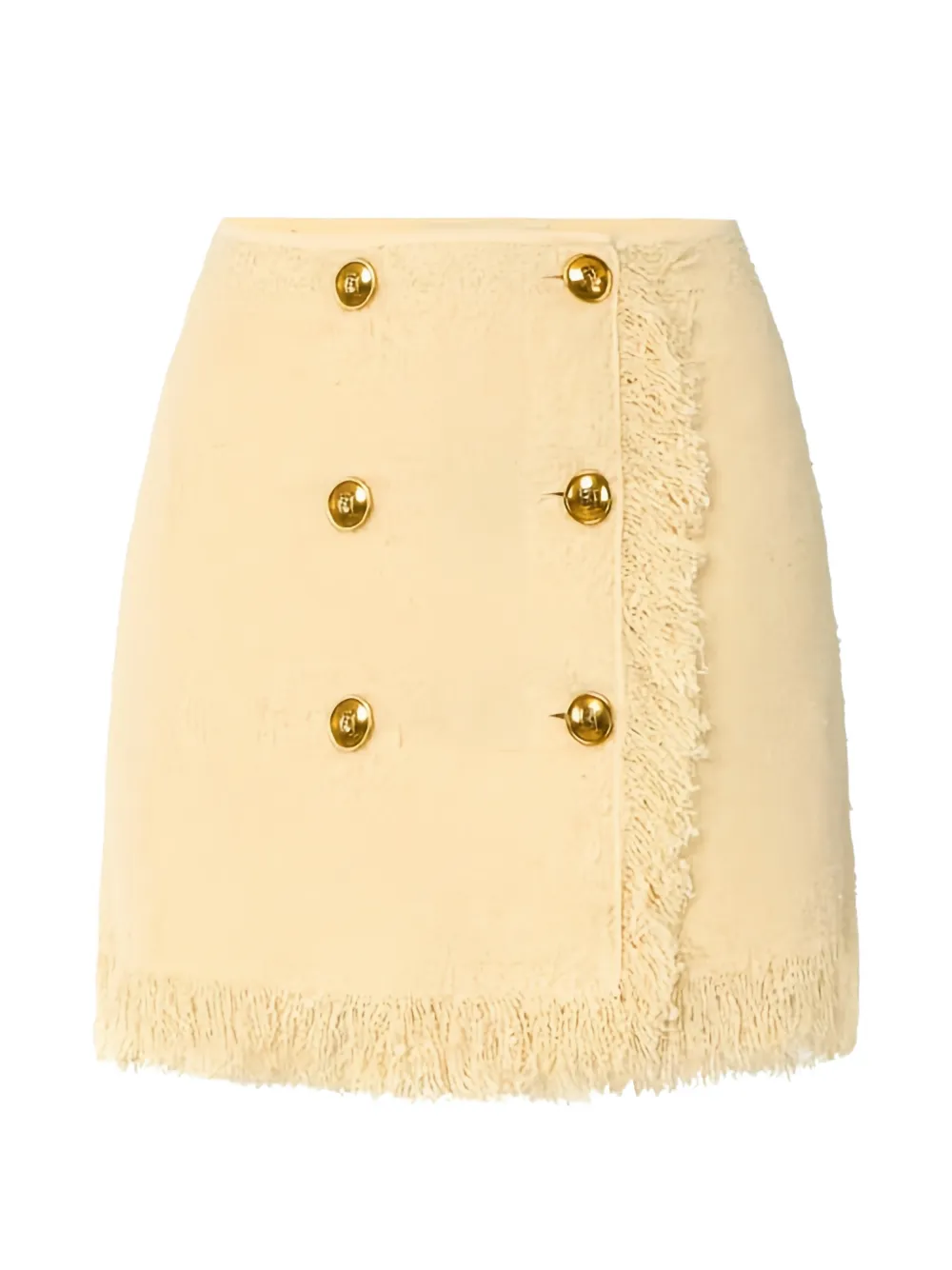 Elisabetta Franchi bouclé fringed mini skirt - Gelb