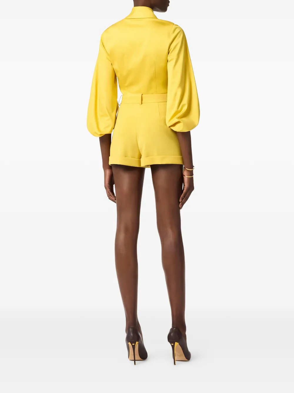 Elisabetta Franchi Blouse met ballonmouwen en uitgesneden details Geel