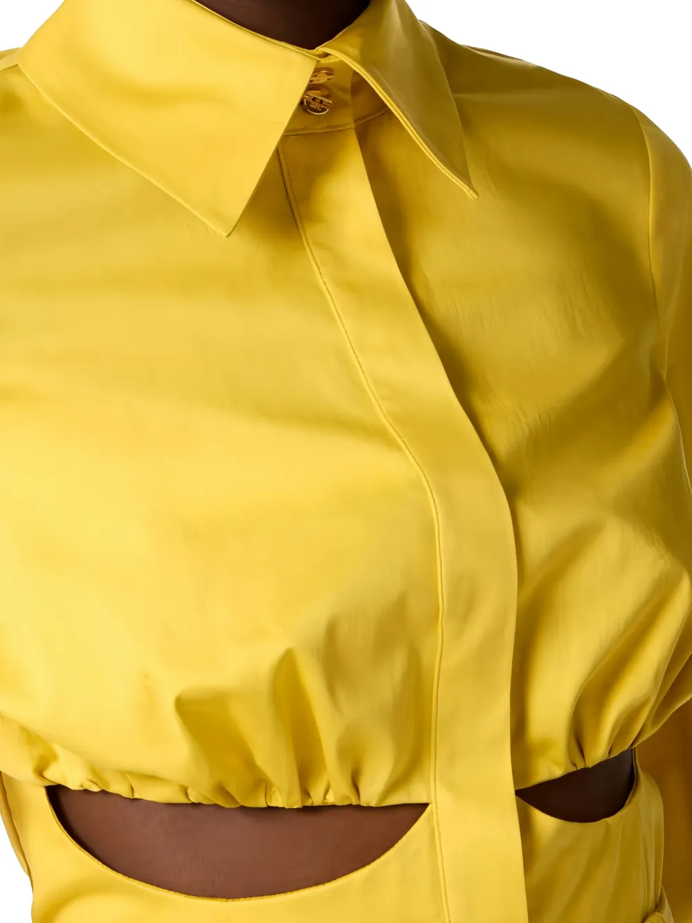 Elisabetta Franchi Blouse met ballonmouwen en uitgesneden details Geel