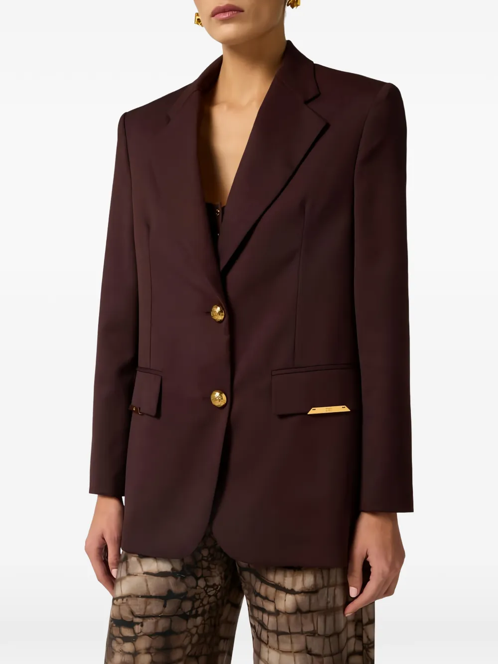 Jewel-Plaques Single-Breasted Blazer
