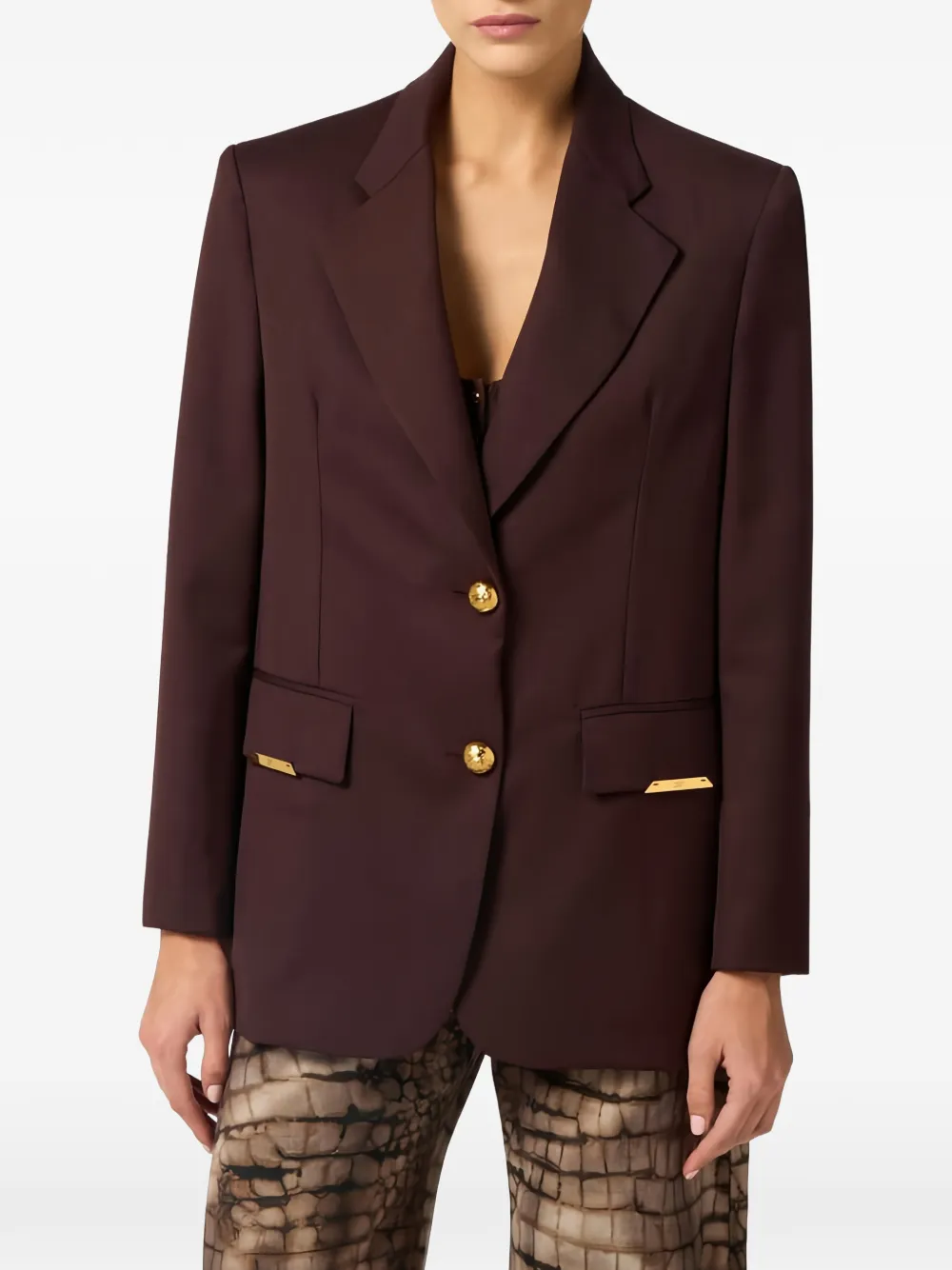 Jewel-Plaques Single-Breasted Blazer