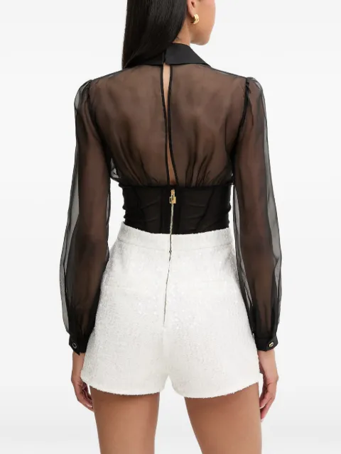 Elisabetta Franchi organza sequin-embellished romper suit