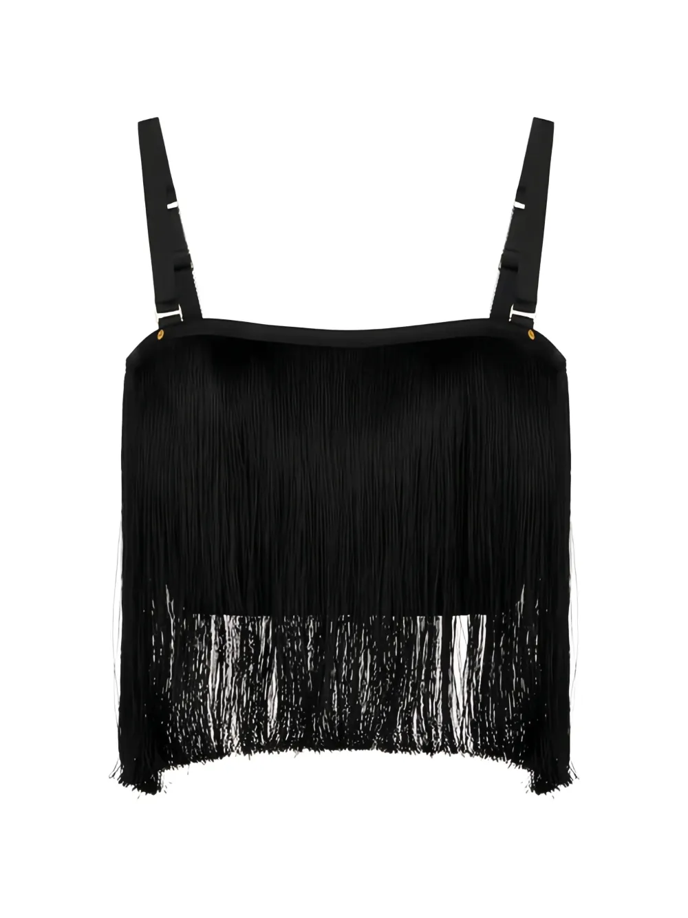 Elisabetta Franchi fringe bandeau top - Nero