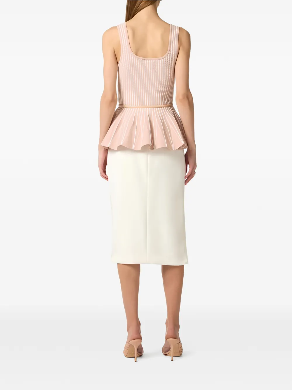  Elisabetta Franchi Pleated Two-tone Top - Pink 