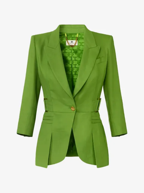 Elisabetta Franchi single breasted linen blend jacket