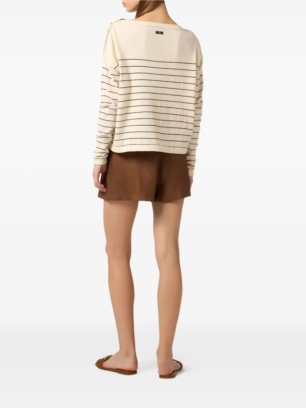  Elisabetta Franchi Rings Panel Shorts - Brown 