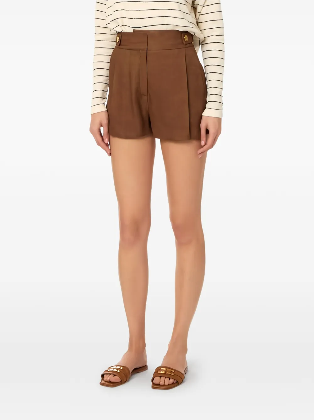 Elisabetta Franchi Shorts met knoop Bruin