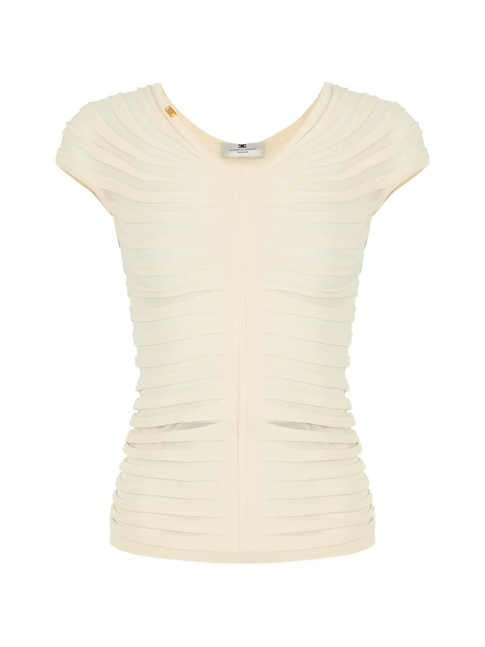 Elisabetta Franchi embossed fan-pattern top - Toni neutri