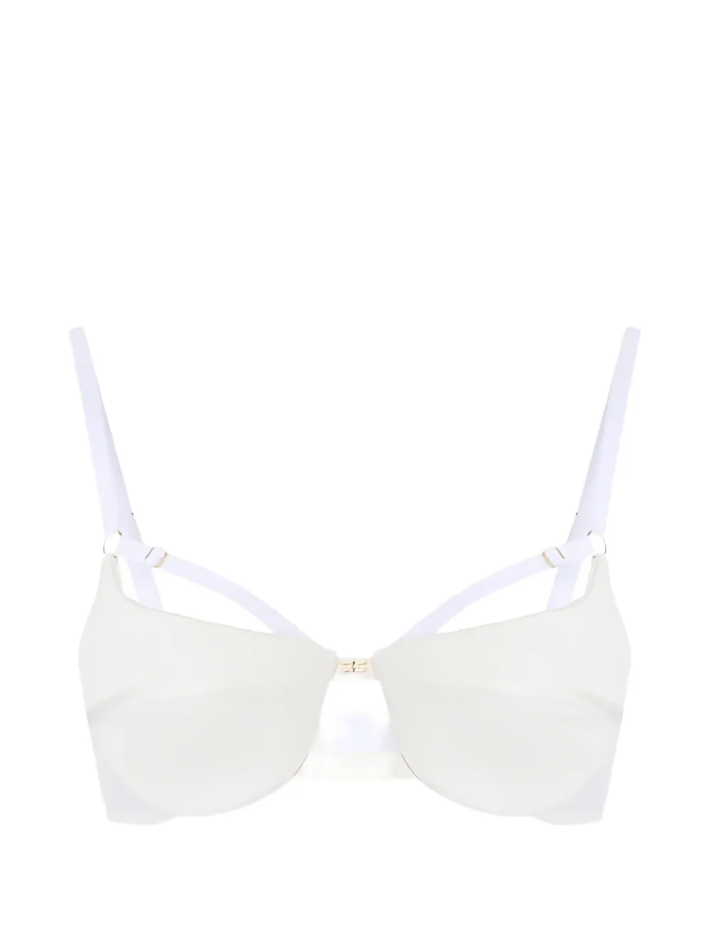 Elisabetta Franchi tulle geometric bra - Bianco
