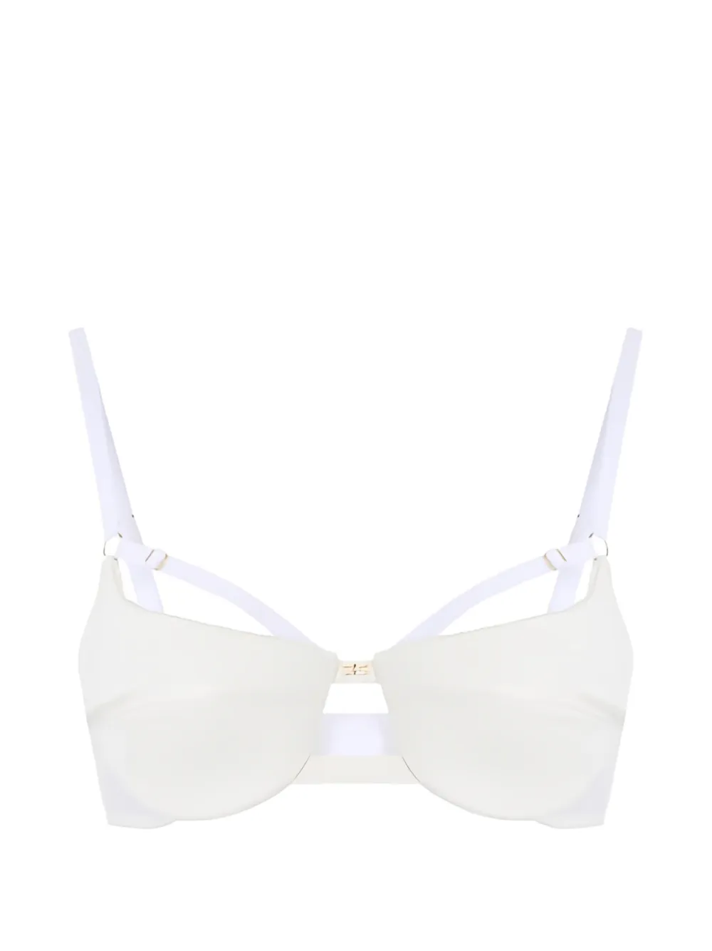 Elisabetta Franchi tulle geometric bra - Bianco