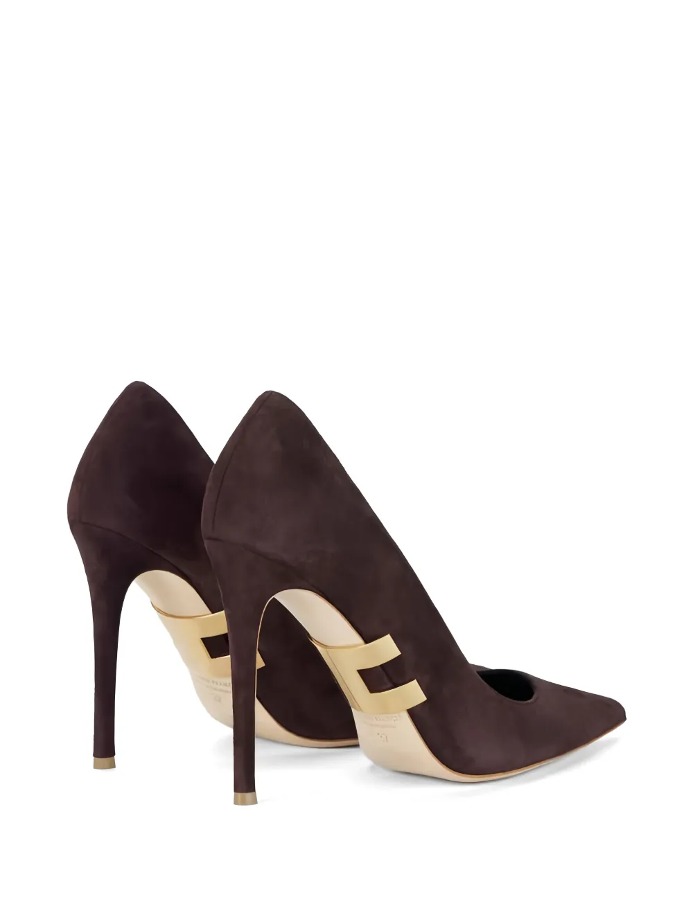 Elisabetta Franchi logo-detail suede pumps Bruin