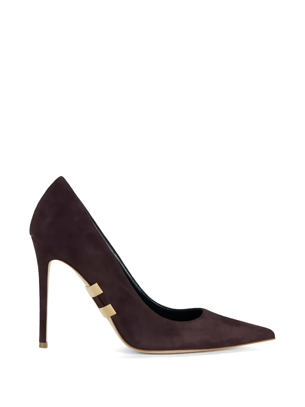 Elisabetta Franchi logo-detail suede pumps - Braun