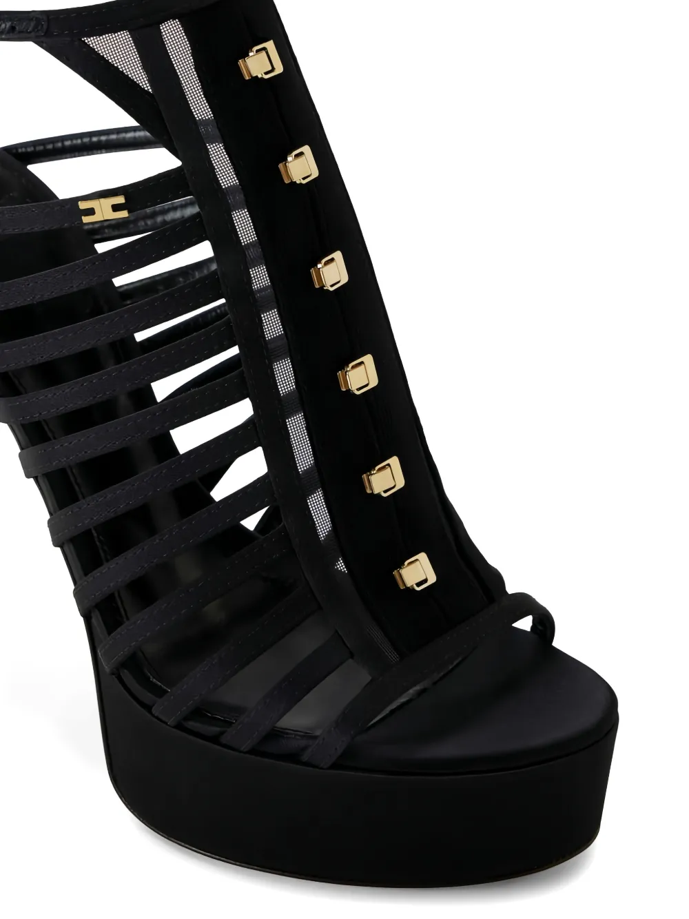 Elisabetta Franchi ankle strap platform sandals Zwart