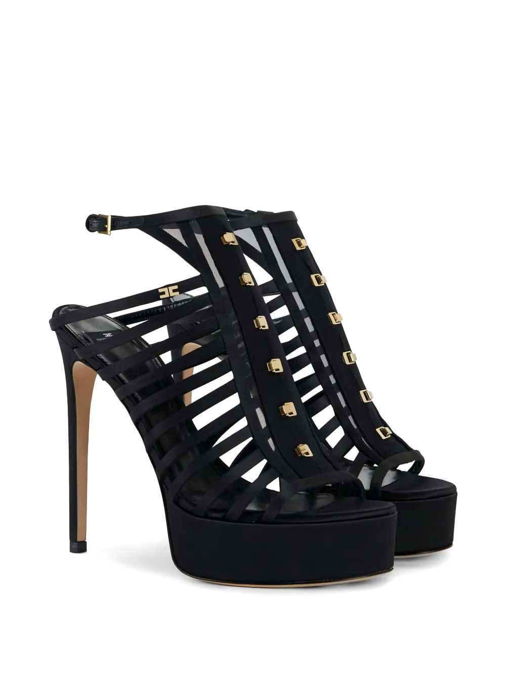 Elisabetta Franchi ankle strap platform sandals Zwart