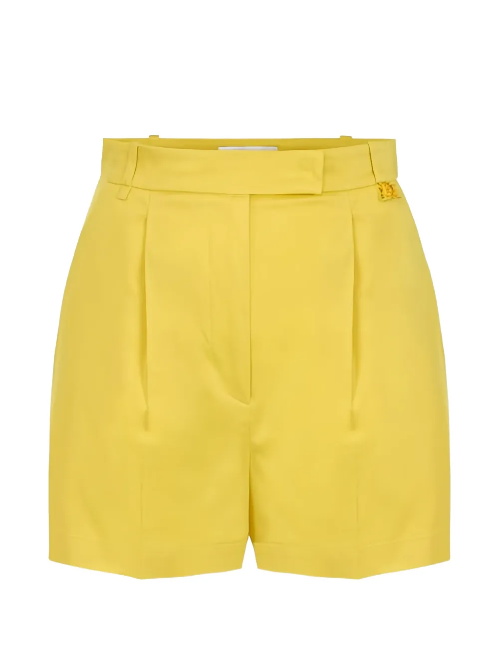 Elisabetta Franchi logo-detail pleated shorts - Gelb