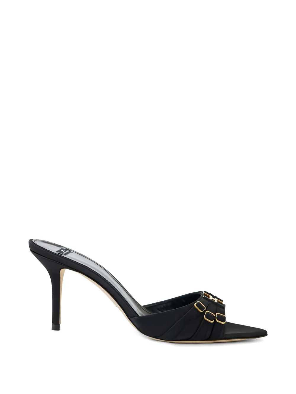 Elisabetta Franchi straps leather heeled mules Zwart