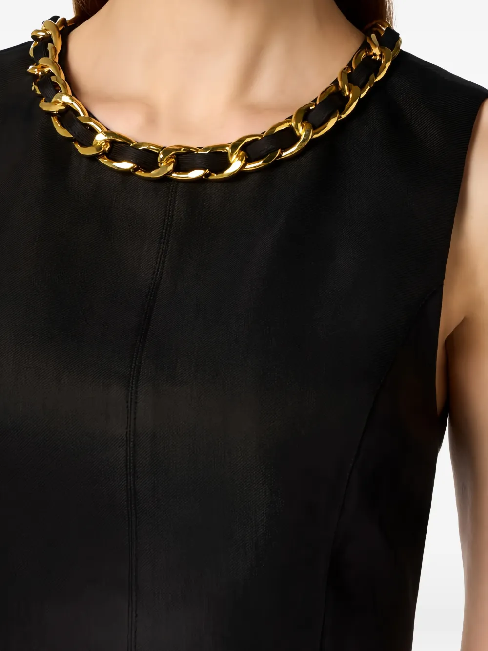 Elisabetta Franchi Cropped top met ketting Zwart