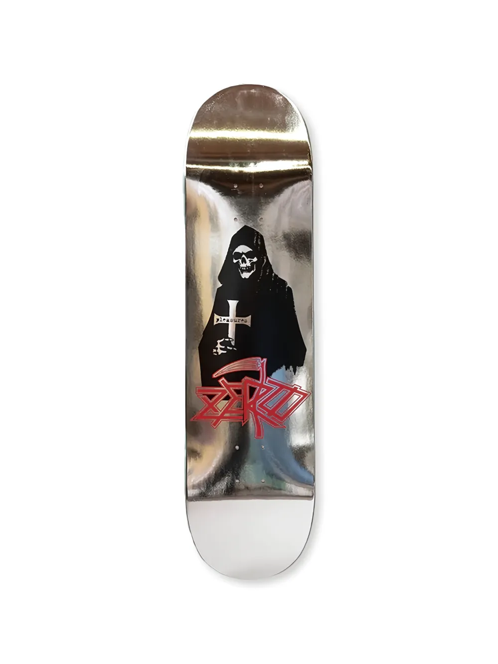 Pleasures x Zero Reaper skate deck - Silber