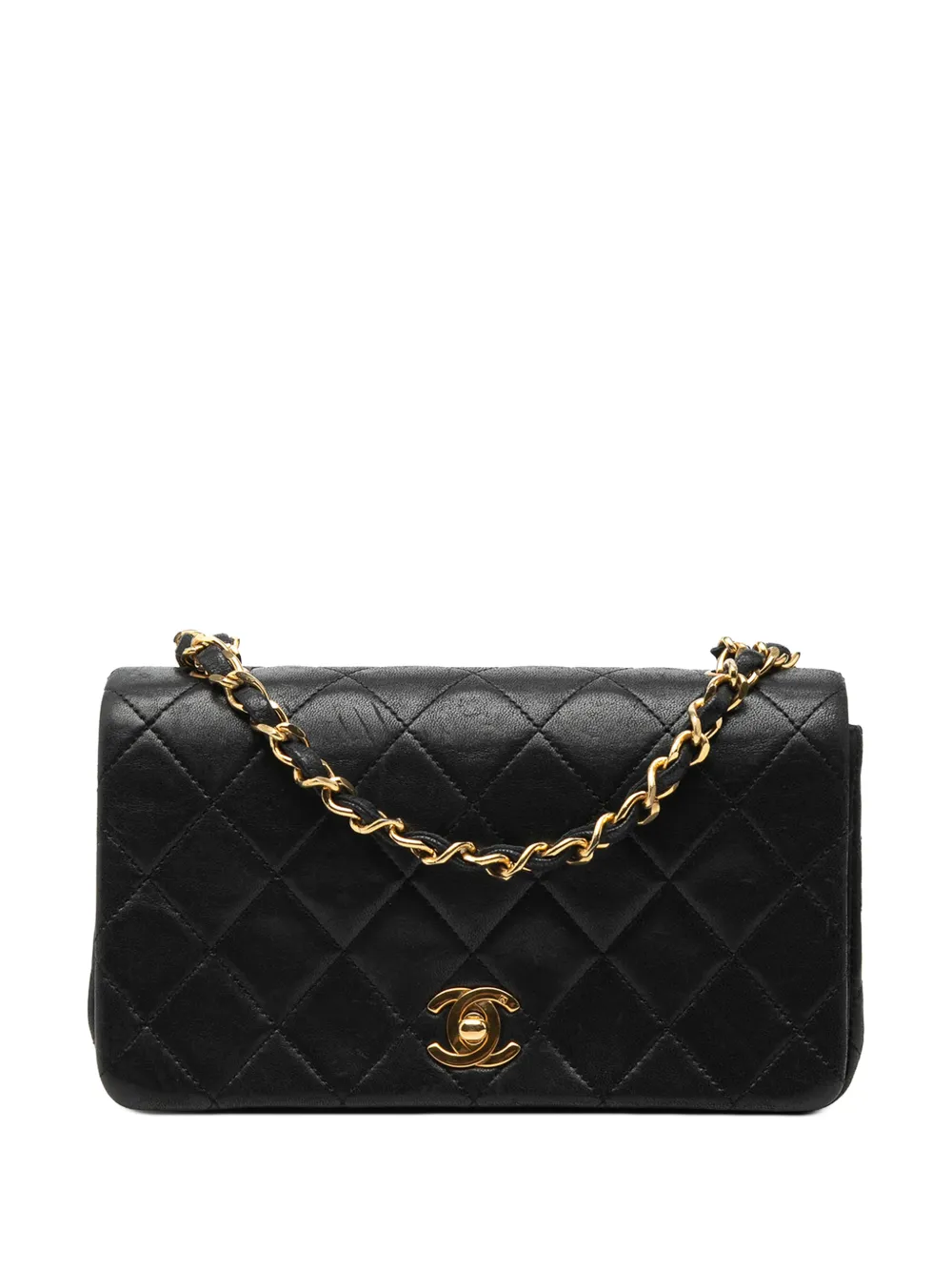 CHANEL Pre-Owned 1989-1991 Mini CC Quilted Lambskin Full Flap crossbody bag - Nero