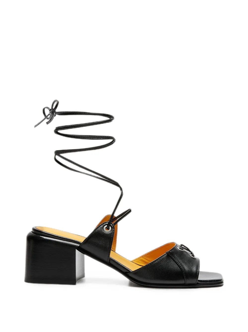 LILI CURIA Faye lace-up leather sandals Zwart