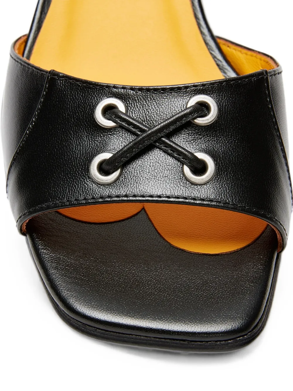LILI CURIA Faye lace-up leather sandals Zwart