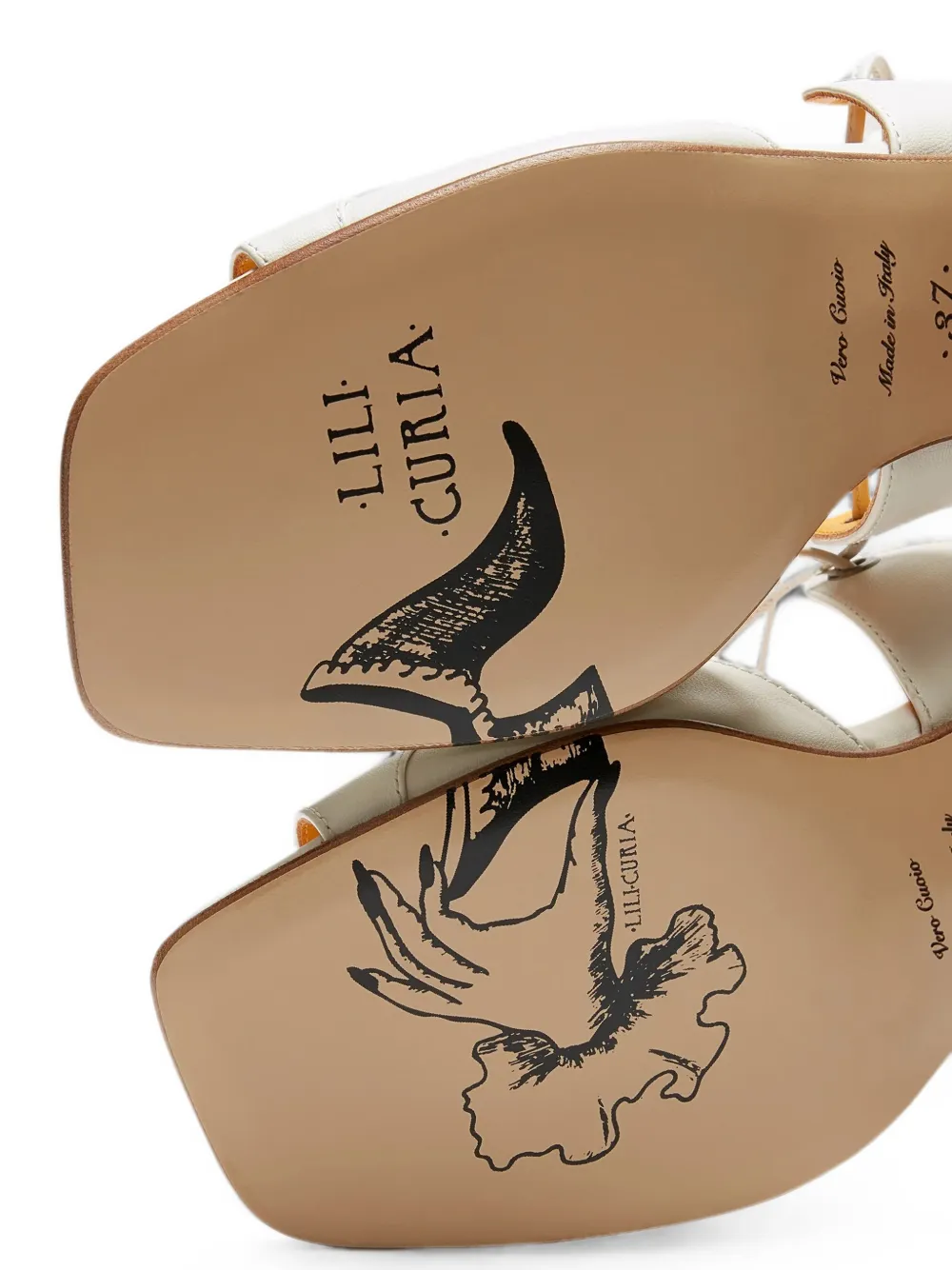 LILI CURIA Faye leather sandals Wit