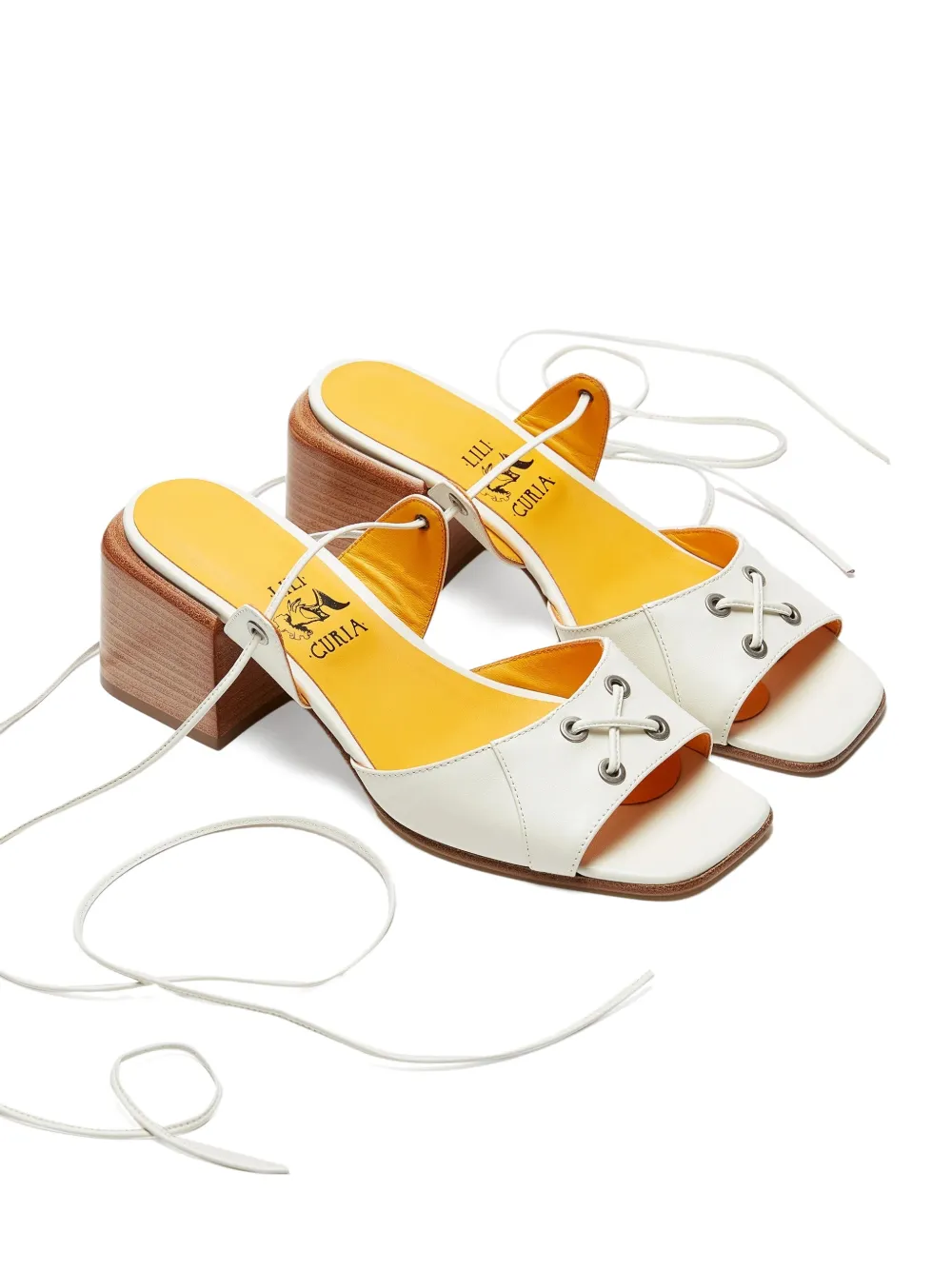 LILI CURIA Faye leather sandals Wit