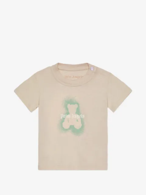 Palm Angels Kids Spray Bear T-shirt met print