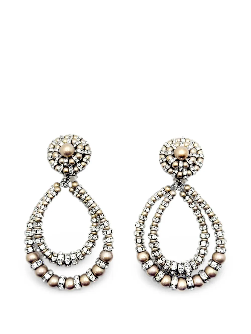 Jennifer Gibson Jewellery 1950s French Rondelle hoop earrings - Argento
