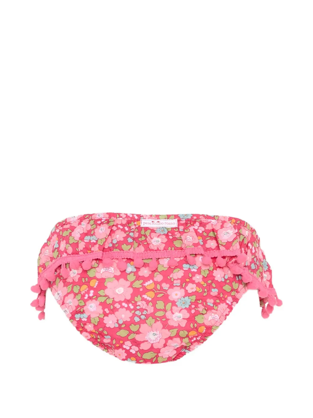Pesciolino Rosso Kids Liberty floral pom-pom bikini bottom - Rosa