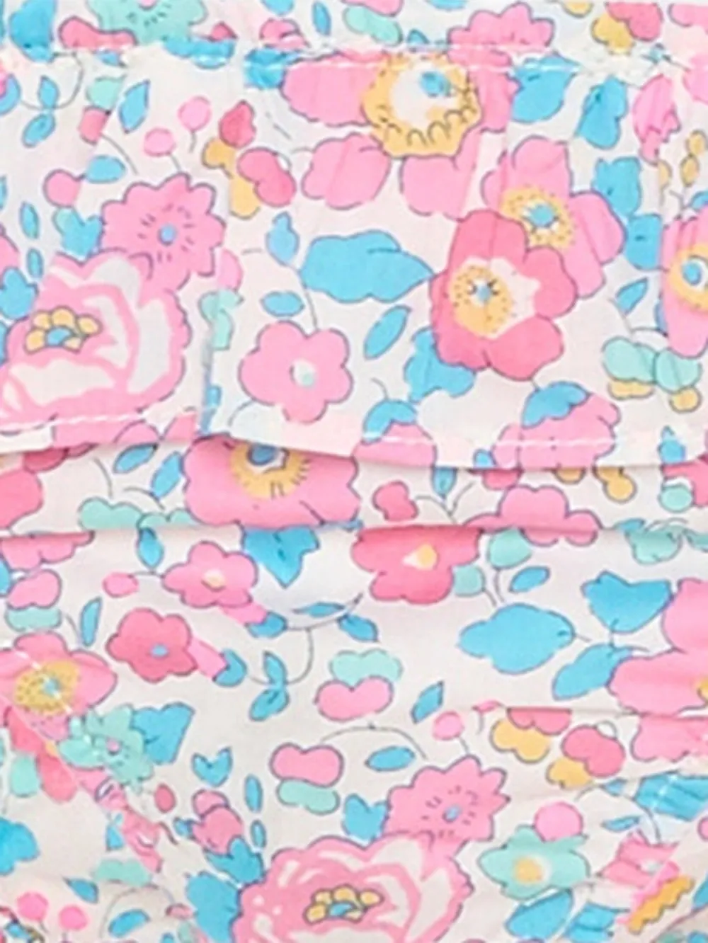 Pesciolino Rosso Kids Bikinibroekje met bloemenprint en ruches Wit